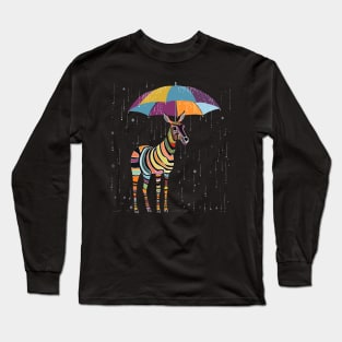 Okapi Rainy Day With Umbrella Long Sleeve T-Shirt